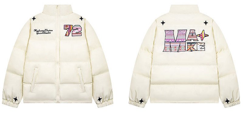 72 logo colorful emblem down jacket coat blouson ユニセックス 男女