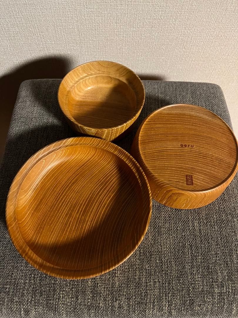 こぼしにくい器　木製３点セット　aeru 和える　ファースト 山中漆器 aeru こぼしにくい器 茜 3点セット 木製 欅 器 食器 3個
